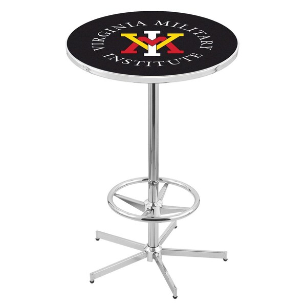 42" Chrome Virginia Military Institute Pub Table